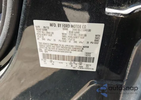 2013 Ford Edge Se z USA, uszkodzony, nr VIN 2FMDK3GC8DBE05536